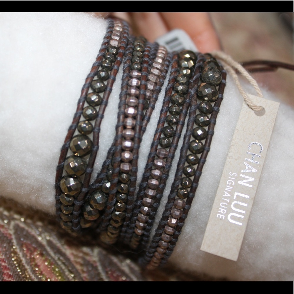 Chan luu pyrite mix wrap bracelet